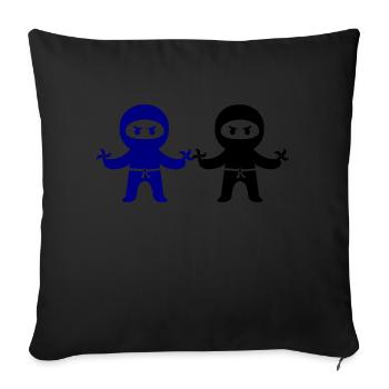 Ninjas - Sofa pillowcase 17,3'' x 17,3'' (45 x 45 cm) - black - Front