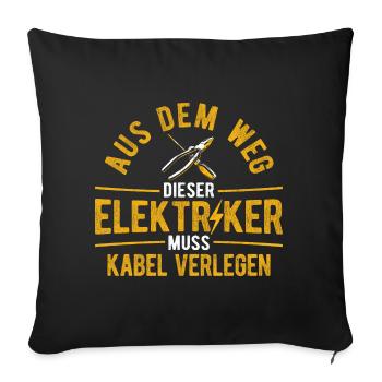 Elektriker Elektrik - Sofakissenbezug 45 x 45 cm - Schwarz - Vorne