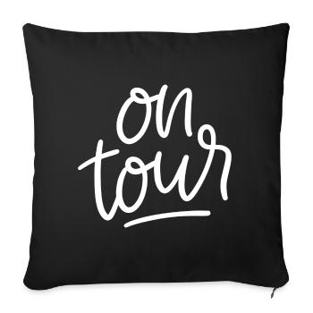 En tournée en disant camping - Housse de coussin décorative 45 x 45 cm - noir - Devant