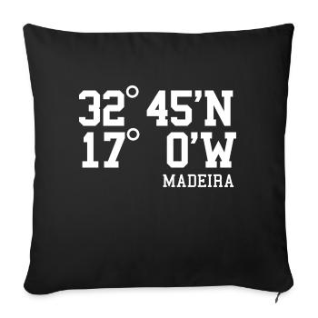 Madeira Coordinates Holiday Island Portugal Gift - Sofa pillowcase 17,3'' x 17,3'' (45 x 45 cm) - black - Front