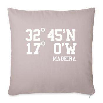 Madeira Coordonnées Île de Vacances Portugal Cadeau - Housse de coussin décorative 45 x 45 cm - taupe clair - Devant
