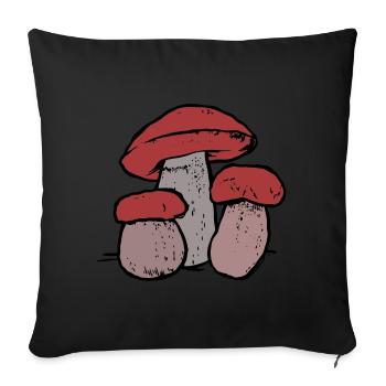 Famille Champignon Forêt Habitant Nature Ecologie Forêt - Housse de coussin décorative 45 x 45 cm - noir - Devant