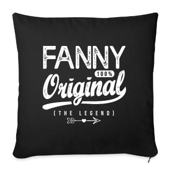 Fanny ORIGINAL shirt personnalisé prénom fanny - Housse de coussin décorative 45 x 45 cm - noir - Devant