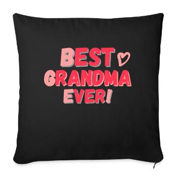 Best Grandma ever! red pink pink - Sofa pillowcase 17,3'' x 17,3'' (45 x 45 cm) - black - Front
