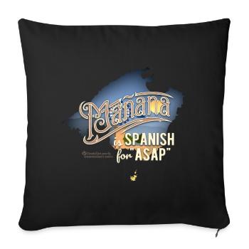 Mañana Dicton T-Shirt Design - Housse de coussin décorative 45 x 45 cm - noir - Devant