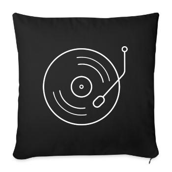 Turntable Vinyl - Sofa pillowcase 17,3'' x 17,3'' (45 x 45 cm) - black - Front