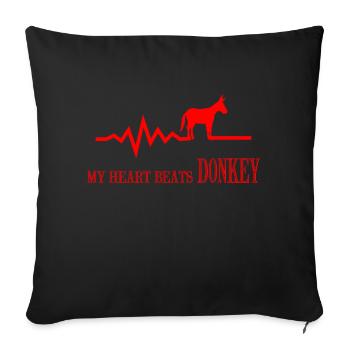 Donkey Esel - Sofa pillowcase 17,3'' x 17,3'' (45 x 45 cm) - black - Front
