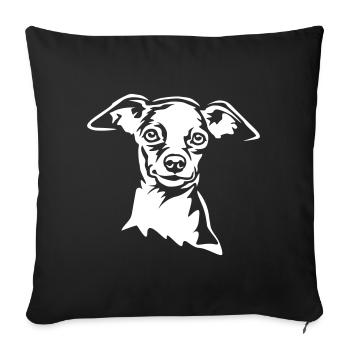 Zwergpinscher Head "Black Edition" - Sofa pillowcase 17,3'' x 17,3'' (45 x 45 cm) - black - Front