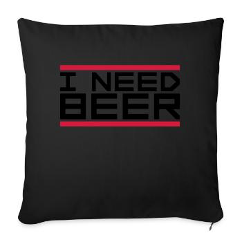 J’ai besoin de bière - Housse de coussin décorative 45 x 45 cm - noir - Devant