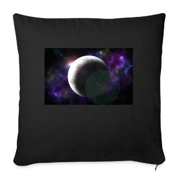 Moon and space - Sofa pillowcase 17,3'' x 17,3'' (45 x 45 cm) - black - Front