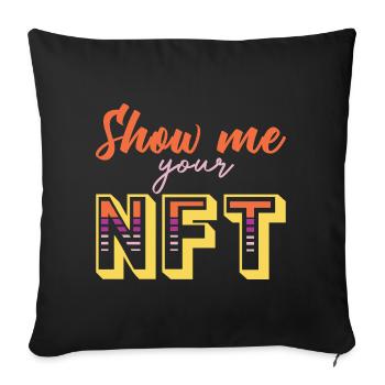 Montrez-moi votre NFT Crypto Bitcoin Blockchain - Housse de coussin décorative 45 x 45 cm - noir - Devant