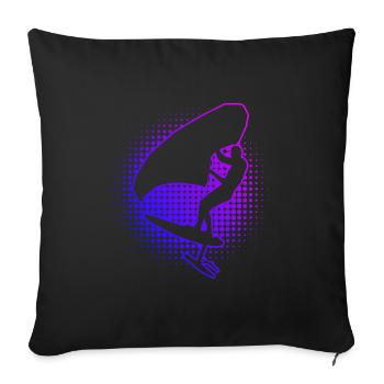 hydrofoil men women wingsurf wingsurfing - Sofa pillowcase 17,3'' x 17,3'' (45 x 45 cm) - black - Front