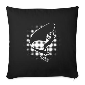 wingfoil men wingsurfing wingsurf women - Sofa pillowcase 17,3'' x 17,3'' (45 x 45 cm) - black - Front