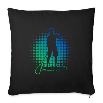 Standup Paddling Stand up Paddling Board Standup P - Sofa pillowcase 17,3'' x 17,3'' (45 x 45 cm) - black - Front