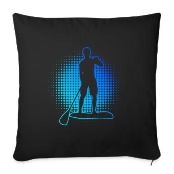 Stand up Paddle Paddle Sup Femme - Housse de coussin décorative 45 x 45 cm - noir - Devant