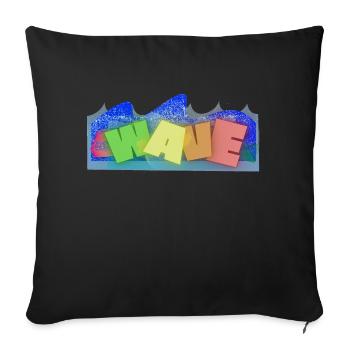 wave graffiti - Sofakissenbezug 45 x 45 cm - Schwarz - Vorne