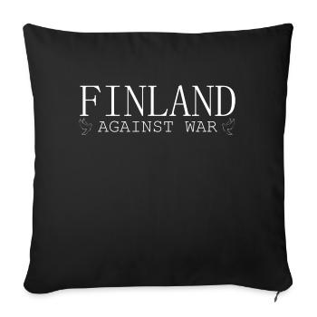Finland against war Rauhaa - Sofa pillowcase 17,3'' x 17,3'' (45 x 45 cm) - black - Front