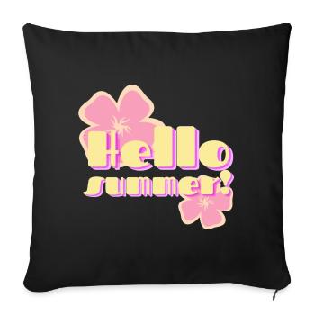 Hello Summer Retro Pastel Flowers - Sofa pillowcase 17,3'' x 17,3'' (45 x 45 cm) - black - Front
