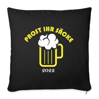 Prost ihr Säcke Bier Symbol Logo icon Fest Feier - Sofakissenbezug 45 x 45 cm - Schwarz - Vorne