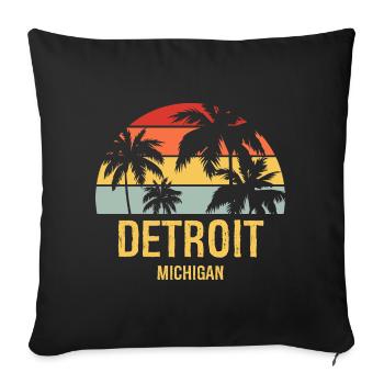 Detroit - Housse de coussin décorative 45 x 45 cm - noir - Devant