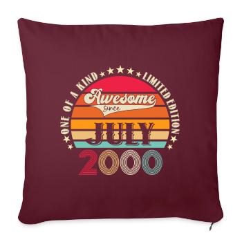 Awesome since July 2000 22nd Birthday Men's Fun - Sofa pillowcase 17,3'' x 17,3'' (45 x 45 cm) - burgundy - Front