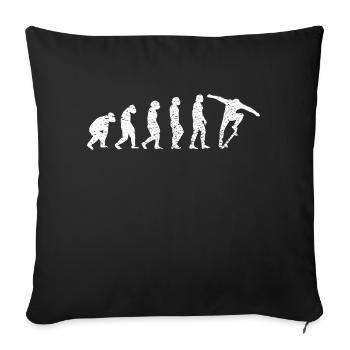Skateboard Skater Skateboarding Sakten Longboard - Housse de coussin décorative 45 x 45 cm - noir - Devant