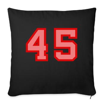 Coole Retro Retrostyle Jersey Nummer Rückennummer - Sofakissenbezug 45 x 45 cm - Schwarz - Vorne