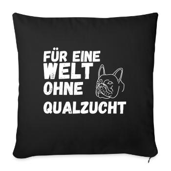 Qualzucht - Sofakissenbezug 45 x 45 cm - Schwarz - Vorne