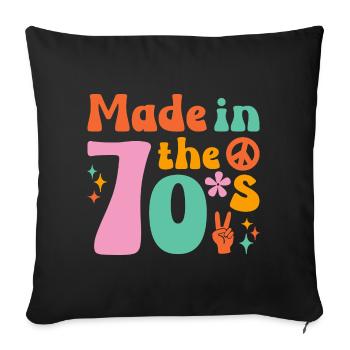 I love the 70s hippie - Sofa pillowcase 17,3'' x 17,3'' (45 x 45 cm) - black - Front
