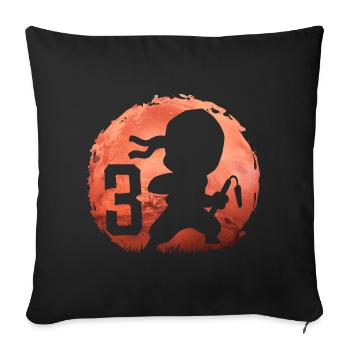 Little Ninja 3rd Birthday Boy 3 years old - Sofa pillowcase 17,3'' x 17,3'' (45 x 45 cm) - black - Front