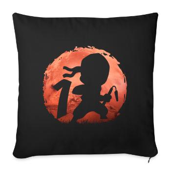 Little Ninja 1st Birthday Boy 1 year old - Sofa pillowcase 17,3'' x 17,3'' (45 x 45 cm) - black - Front