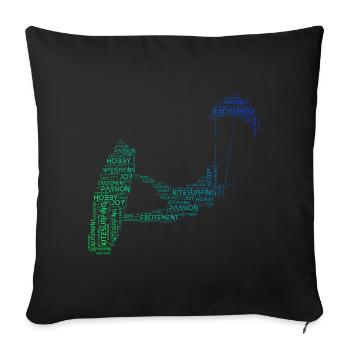 Kitesurf Kiten Kitesurf Hommes Kitesurfer - Housse de coussin décorative 45 x 45 cm - noir - Devant