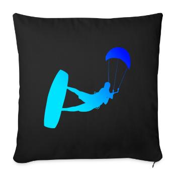 Kitesurf kitesurf kitesurf hommes kitesurfers - Housse de coussin décorative 45 x 45 cm - noir - Devant