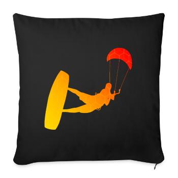 Women Kite Kite Kitesurfer Kitesurfing Men - Sofa pillowcase 17,3'' x 17,3'' (45 x 45 cm) - black - Front