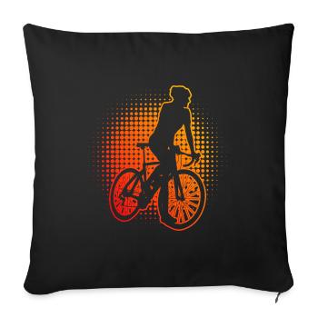 Road Cycling Road Bike Men's Road Bike Road Cycling - Sofa pillowcase 17,3'' x 17,3'' (45 x 45 cm) - black - Front
