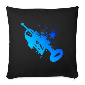 Trompettiste Trompettes Jeux de trompettes - Housse de coussin décorative 45 x 45 cm - noir - Devant