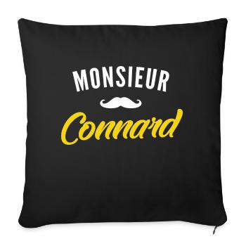 monsieur connard / citations drôles - Housse de coussin décorative 45 x 45 cm - noir - Devant
