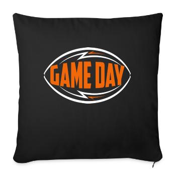 Joueur de ligne essentials de la journée de football américain - Housse de coussin décorative 45 x 45 cm - noir - Devant