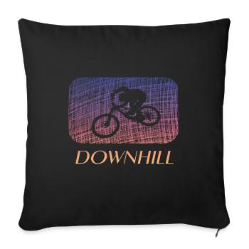 Downhill biken MTB - Sofakissenbezug 45 x 45 cm - Schwarz - Vorne