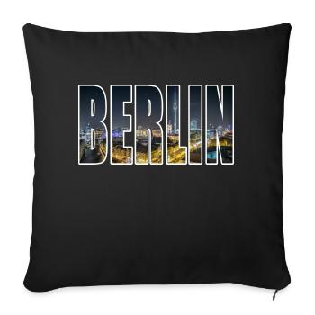 Berlin skyline - Sofa pillowcase 17,3'' x 17,3'' (45 x 45 cm) - black - Front