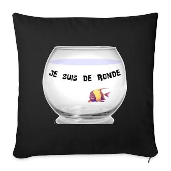 Poisson - Housse de coussin décorative 45 x 45 cm - noir - Devant