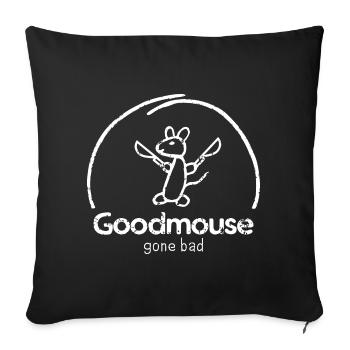 Souris « Goodmouse » avec un dicton maléfique cool - Housse de coussin décorative 45 x 45 cm - noir - Devant