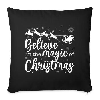 Croyez en la magie de Noël - Housse de coussin décorative 45 x 45 cm - noir - Devant