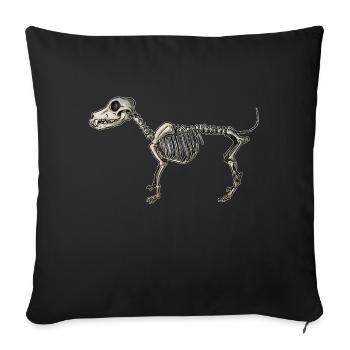 Dog Skeleton - Sofa pillowcase 17,3'' x 17,3'' (45 x 45 cm) - black - Front