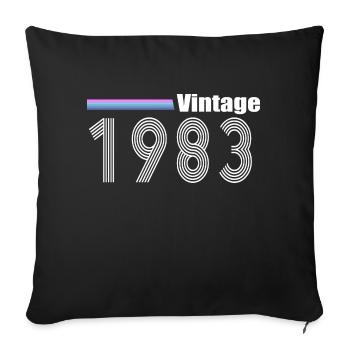 Vintage 1983 - Sofa pillowcase 17,3'' x 17,3'' (45 x 45 cm) - black - Front
