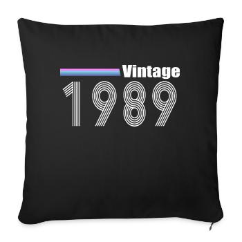 1989 - Sofa pillowcase 17,3'' x 17,3'' (45 x 45 cm) - black - Front