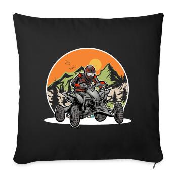 Quad VTT Tout-terrain Quad Riders - Housse de coussin décorative 45 x 45 cm - noir - Devant