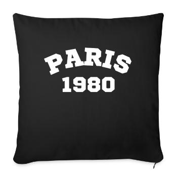 PARIS 1980 - Special Edition - Design Vintage - Housse de coussin décorative 45 x 45 cm - noir - Devant