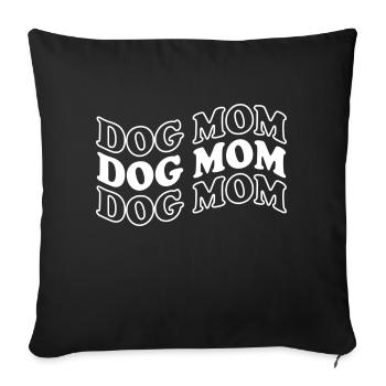 dog mom ondule 2 - Housse de coussin décorative 45 x 45 cm - noir - Devant