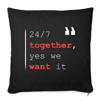 24/7 together - Sofa pillowcase 17,3'' x 17,3'' (45 x 45 cm) - black - Front